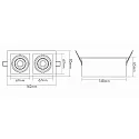 nobilé Lumière encastrée LED MINI KARDAN E2 BIO à 2 flammes, pivotant, dimmable IP40, dégager, noir 