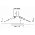 nobilé Plafonnier encastré C 411 G4 IP20, acier inoxydable gradable