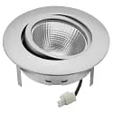 nobilé Downlight 5068 ECO FLAT SCCT 38° DIM C rond, pivotant, CCT Switch IP40, chromé mat gradable