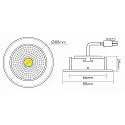 nobilé Downlight 5068 ECO FLAT rond, dimmable IP40, chrome gradable