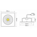 nobilé Recessed LED spot 5068Q ECO FLAT, square, 350mA, 8W 3000K 700lm 38°, swivelling, dimmable, matt white