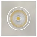 Recessed LED spot 5068Q ECO FLAT, square, 350mA, 8W 4000K 750lm 38°, swivelling, dimmable, brushed nickel