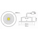nobilé Recessed LED spot 5068 ECO FLAT, IP44, round, 350mA, 8W 3000K 700lm 24°, CRi>90, dimmable, matt white