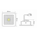 downlight A 5068 T FLAT RQ LED swivelling, square, chrome matt, powder coated dimmable