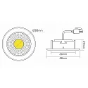 nobilé Downlight A 5068 T FLAT plat, pivotant IP20, couvert de poudre, blanche gradable