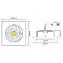 nobilé Downlight 5068Q ECO FLAT BIO angulaire IP40, noir mat gradable