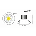 nobilé Downlight A 5068 S IP44 rigide IP44, nickel brossé gradable