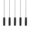 Pendant luminaire TILO, 5 flames, GU10, IP20, black