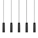 Pendant luminaire TILO, 5 flames, GU10, IP20, black