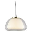 Nordlux Luminaire à suspension JELLY E27 IP20, scintillant, dégager, laiton, blanc opale, blanche 