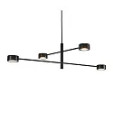 Luminaire à suspension CLYDE 4 flammes IP20, noir, noir mat gradable