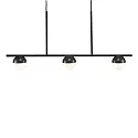 Nordlux Pendant luminaire CONTINA, 3 flames, G9, IP20, glass opal white, black
