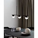 Nordlux Pendant luminaire CONTINA, 3 flames, G9, IP20, glass opal white, black