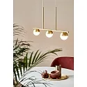 Nordlux Pendant luminaire CONTINA, 3 flames, G9, IP20, glass opal white, brass