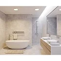 Nordlux LED Ceiling luminaire OJA 29 Bathroom luminaire, 14,5W, 3000/4000K, 1600lm, IP54, ring white and chrome