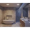 Nordlux LED Ceiling luminaire OJA 29 Bathroom luminaire, 14,5W, 3000/4000K, 1600lm, IP54, ring white and chrome