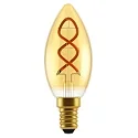 LED Filament light bulb DECO SPIRAL Candle, E14, 2,5W, C35, 2000K, 136lm, glass gold