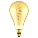 Ampoule Edison forme d'ampoule DECO PS160 SPIRAL A160 clair E27 7W 600lm 2200K 360° CRI 80 gradable dégager, or gradable