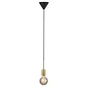 Luminaire à suspension PACO à 1 flamme E27 IP20 mat, laiton, noir