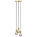 Nordlux Luminaire à suspension PACO 3 flammes E27 IP20, mat, laiton, noir 
