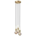 Nordlux Luminaire à suspension PACO 3 flammes E27 IP20, mat, laiton, noir 