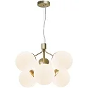 Pendant luminaire IVONA, 6 flames, E27, brass