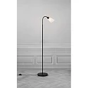 Floor lamp MOLLI, 1 flame, E14, black/opal