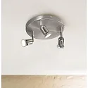 Nordlux Luminaire de plafond AVENUE LED RONDELL 3 flammes GU10 IP20, acier brossé 