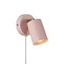 wall luminaire EXPLORE with switch, adjustable, with lamp socket GU10 IP20, dusty pink 