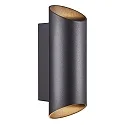outdoor wall luminaire NICO ROUND 22 up / down, cylindrical GU10 IP54, black dimmable