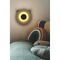 wall luminaire BRUNA BEAR with switch, with lamp socket E14 IP20, brown, mat, opal white, black 