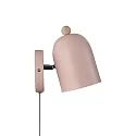 Nordlux wall luminaire GASTON adjustable, with lamp socket E27 IP20, wood, dusty pink 