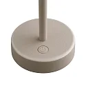 battery table lamp ELLEN TO-GO without charger, with IP charging station IP44, beige, mat dimmable