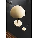 battery table lamp ELLEN TO-GO without charger, with IP charging station IP44, beige, mat dimmable