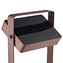 Nordlux battery solar lamp SAULIO adjustable, with handle, sea-air resistant IP44, brown, mat dimmable