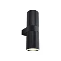 outdoor wall luminaire KYKLOP RIPPLE WL MAXI up / down, cylindrical, with lamp socket E27 IP54, black matt