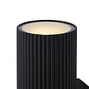 Nordlux outdoor wall luminaire KYKLOP RIPPLE WL MAXI up / down, cylindrical, with lamp socket E27 IP54, black matt
