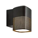 outdoor wall luminaire SIDARA WL square, perforated, sea-air resistant, with lamp socket E27 IP54, seaside black