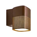 outdoor wall luminaire SIDARA WL square, perforated, sea-air resistant, with lamp socket E27 IP54, seaside metallic brown