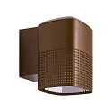 Nordlux outdoor wall luminaire SIDARA WL square, perforated, sea-air resistant, with lamp socket E27 IP54, seaside metallic brown
