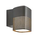 outdoor wall luminaire SIDARA WL square, perforated, sea-air resistant, with lamp socket E27 IP54, seaside anthracite