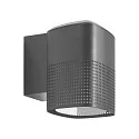 Nordlux outdoor wall luminaire SIDARA WL square, perforated, sea-air resistant, with lamp socket E27 IP54, seaside anthracite
