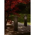 Nordlux bollard light SIDARA 45 square, perforated, sea-air resistant, with lamp socket E27 IP44, seaside black