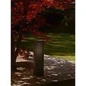 Nordlux bollard light SIDARA 45 square, perforated, sea-air resistant, with lamp socket E27 IP44, seaside black