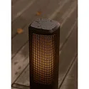 Nordlux bollard light SIDARA 45 square, perforated, sea-air resistant, with lamp socket E27 IP44, seaside black