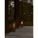 Nordlux bollard light SIDARA 45 square, perforated, sea-air resistant, with lamp socket E27 IP44, seaside metallic brown