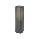 bollard light SIDARA 45 square, perforated, sea-air resistant, with lamp socket E27 IP44, seaside anthracite