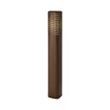 bollard light SIDARA 95 square, perforated, sea-air resistant, with lamp socket E27 IP44, seaside metallic brown
