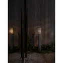 Nordlux bollard light SIDARA 95 square, perforated, sea-air resistant, with lamp socket E27 IP44, seaside anthracite