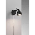Nordlux Luminaire mural ASLAK à 1 flamme, avec interrupteur, réglable GU10 IP20, mat, noir profond 